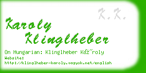 karoly klinglheber business card